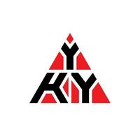 yky driehoek brief logo ontwerp met driehoekige vorm. yky driehoek logo ontwerp monogram. yky driehoek vector logo sjabloon met rode kleur. yky driehoekig logo eenvoudig, elegant en luxueus logo.