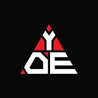 joe driehoek brief logo ontwerp met driehoekige vorm. yo driehoek logo ontwerp monogram. joe driehoek vector logo sjabloon met rode kleur. Yoe driehoekig logo eenvoudig, elegant en luxueus logo.
