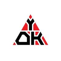 yk driehoek brief logo ontwerp met driehoekige vorm. yk driehoek logo ontwerp monogram. yok driehoek vector logo sjabloon met rode kleur. yok driehoekig logo eenvoudig, elegant en luxueus logo.