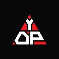 yop driehoek brief logo ontwerp met driehoekige vorm. yop driehoek logo ontwerp monogram. yop driehoek vector logo sjabloon met rode kleur. yop driehoekig logo eenvoudig, elegant en luxueus logo.