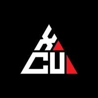 xcu driehoek brief logo ontwerp met driehoekige vorm. xcu driehoek logo ontwerp monogram. xcu driehoek vector logo sjabloon met rode kleur. xcu driehoekig logo eenvoudig, elegant en luxueus logo.