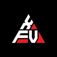 xfv driehoek brief logo ontwerp met driehoekige vorm. xfv driehoek logo ontwerp monogram. xfv driehoek vector logo sjabloon met rode kleur. xfv driehoekig logo eenvoudig, elegant en luxueus logo.
