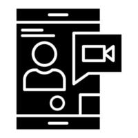 glyph-pictogram voor videogesprek vector