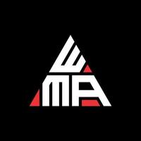 wma driehoek brief logo ontwerp met driehoekige vorm. wma driehoek logo ontwerp monogram. wma driehoek vector logo sjabloon met rode kleur. wma driehoekig logo eenvoudig, elegant en luxueus logo.