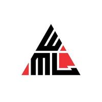 wml driehoek brief logo ontwerp met driehoekige vorm. wml driehoek logo ontwerp monogram. wml driehoek vector logo sjabloon met rode kleur. wml driehoekig logo eenvoudig, elegant en luxueus logo.