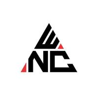 wnc driehoek brief logo ontwerp met driehoekige vorm. wnc driehoek logo ontwerp monogram. wnc driehoek vector logo sjabloon met rode kleur. wnc driehoekig logo eenvoudig, elegant en luxueus logo.
