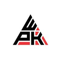 wpk driehoek brief logo ontwerp met driehoekige vorm. wpk driehoek logo ontwerp monogram. wpk driehoek vector logo sjabloon met rode kleur. wpk driehoekig logo eenvoudig, elegant en luxueus logo.