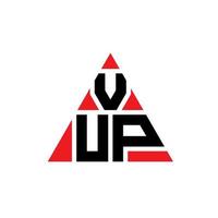 vup driehoek brief logo ontwerp met driehoekige vorm. vup driehoek logo ontwerp monogram. vup driehoek vector logo sjabloon met rode kleur. vup driehoekig logo eenvoudig, elegant en luxueus logo.