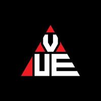 vue driehoek brief logo ontwerp met driehoekige vorm. vue driehoek logo ontwerp monogram. vue driehoek vector logo sjabloon met rode kleur. vue driehoekig logo eenvoudig, elegant en luxueus logo.