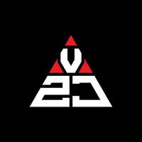 vzj driehoek brief logo ontwerp met driehoekige vorm. vzj driehoek logo ontwerp monogram. vzj driehoek vector logo sjabloon met rode kleur. vzj driehoekig logo eenvoudig, elegant en luxueus logo.