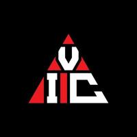 vic driehoek brief logo ontwerp met driehoekige vorm. vic driehoek logo ontwerp monogram. vic driehoek vector logo sjabloon met rode kleur. vic driehoekig logo eenvoudig, elegant en luxueus logo.