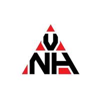 vnh driehoek brief logo ontwerp met driehoekige vorm. vnh driehoek logo ontwerp monogram. vnh driehoek vector logo sjabloon met rode kleur. vnh driehoekig logo eenvoudig, elegant en luxueus logo.
