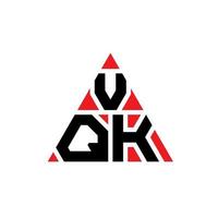 vqk driehoek brief logo ontwerp met driehoekige vorm. vqk driehoek logo ontwerp monogram. vqk driehoek vector logo sjabloon met rode kleur. vqk driehoekig logo eenvoudig, elegant en luxueus logo.