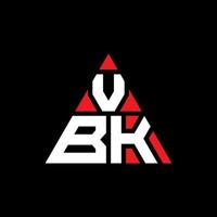 vbk driehoek brief logo ontwerp met driehoekige vorm. vbk driehoek logo ontwerp monogram. vbk driehoek vector logo sjabloon met rode kleur. vbk driehoekig logo eenvoudig, elegant en luxueus logo.