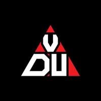 vdu driehoek brief logo ontwerp met driehoekige vorm. vdu driehoek logo ontwerp monogram. vdu driehoek vector logo sjabloon met rode kleur. vdu driehoekig logo eenvoudig, elegant en luxueus logo.