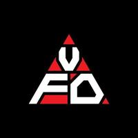 vfo driehoek brief logo ontwerp met driehoekige vorm. vfo driehoek logo ontwerp monogram. vfo driehoek vector logo sjabloon met rode kleur. vfo driehoekig logo eenvoudig, elegant en luxueus logo.
