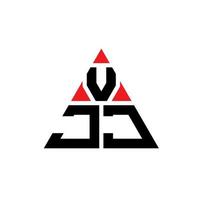 vjj driehoek brief logo ontwerp met driehoekige vorm. vjj driehoek logo ontwerp monogram. vjj driehoek vector logo sjabloon met rode kleur. vjj driehoekig logo eenvoudig, elegant en luxueus logo.