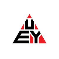 uey driehoek brief logo ontwerp met driehoekige vorm. uey driehoek logo ontwerp monogram. uey driehoek vector logo sjabloon met rode kleur. uey driehoekig logo eenvoudig, elegant en luxueus logo.