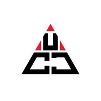 ucj driehoek brief logo ontwerp met driehoekige vorm. ucj driehoek logo ontwerp monogram. ucj driehoek vector logo sjabloon met rode kleur. ucj driehoekig logo eenvoudig, elegant en luxueus logo.