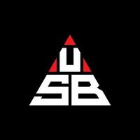 usb driehoek brief logo ontwerp met driehoekige vorm. usb driehoek logo ontwerp monogram. usb driehoek vector logo sjabloon met rode kleur. usb driehoekig logo eenvoudig, elegant en luxueus logo.