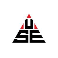 gebruik driehoeksletterlogo-ontwerp met driehoekige vorm. gebruik driehoek logo ontwerp monogram. gebruik driehoek vector logo sjabloon met rode kleur. gebruik driehoekig logo, eenvoudig, elegant en luxueus logo.