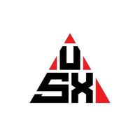usx driehoek brief logo ontwerp met driehoekige vorm. usx driehoek logo ontwerp monogram. usx driehoek vector logo sjabloon met rode kleur. usx driehoekig logo eenvoudig, elegant en luxueus logo.