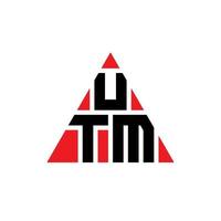 utm driehoek brief logo ontwerp met driehoekige vorm. utm driehoek logo ontwerp monogram. utm driehoek vector logo sjabloon met rode kleur. utm driehoekig logo eenvoudig, elegant en luxueus logo.
