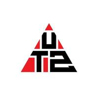 utz driehoek brief logo ontwerp met driehoekige vorm. utz driehoek logo ontwerp monogram. utz driehoek vector logo sjabloon met rode kleur. utz driehoekig logo eenvoudig, elegant en luxueus logo.