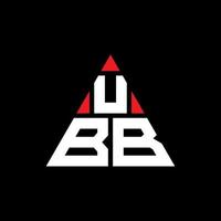 ubb driehoek brief logo ontwerp met driehoekige vorm. ubb driehoek logo ontwerp monogram. ubb driehoek vector logo sjabloon met rode kleur. ubb driehoekig logo eenvoudig, elegant en luxueus logo.