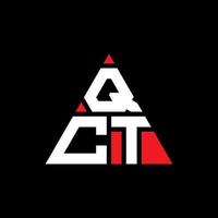 qct driehoek brief logo ontwerp met driehoekige vorm. qct driehoek logo ontwerp monogram. qct driehoek vector logo sjabloon met rode kleur. qct driehoekig logo eenvoudig, elegant en luxueus logo.