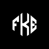 fke letter logo-ontwerp met veelhoekvorm. fke veelhoek en kubusvorm logo-ontwerp. fke zeshoek vector logo sjabloon witte en zwarte kleuren. fke-monogram, bedrijfs- en onroerendgoedlogo.