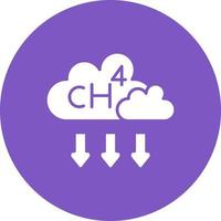 methaan glyph cirkel achtergrond icoon vector