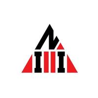 ni driehoek letter logo ontwerp met driehoekige vorm. nii driehoek logo ontwerp monogram. nii driehoek vector logo sjabloon met rode kleur. nii driehoekig logo eenvoudig, elegant en luxueus logo.