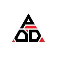 pod driehoek brief logo ontwerp met driehoekige vorm. pod driehoek logo ontwerp monogram. pod driehoek vector logo sjabloon met rode kleur. pod driehoekig logo eenvoudig, elegant en luxueus logo.