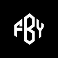 fby letter logo-ontwerp met veelhoekvorm. fby veelhoek en kubusvorm logo-ontwerp. fby zeshoek vector logo sjabloon witte en zwarte kleuren. fby-monogram, bedrijfs- en onroerendgoedlogo.