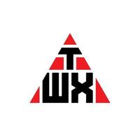 twx driehoek brief logo ontwerp met driehoekige vorm. twx driehoek logo ontwerp monogram. twx driehoek vector logo sjabloon met rode kleur. twx driehoekig logo eenvoudig, elegant en luxueus logo.