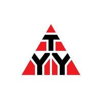 tyy driehoek brief logo ontwerp met driehoekige vorm. tyy driehoek logo ontwerp monogram. tyy driehoek vector logo sjabloon met rode kleur. tyy driehoekig logo eenvoudig, elegant en luxueus logo.
