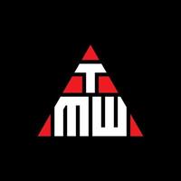 tmw driehoek brief logo ontwerp met driehoekige vorm. tmw driehoek logo ontwerp monogram. tmw driehoek vector logo sjabloon met rode kleur. tmw driehoekig logo eenvoudig, elegant en luxueus logo.