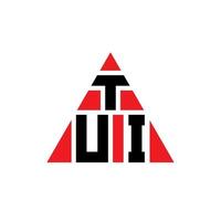 tui driehoek brief logo ontwerp met driehoekige vorm. tui driehoek logo ontwerp monogram. tui driehoek vector logo sjabloon met rode kleur. tui driehoekig logo eenvoudig, elegant en luxueus logo.