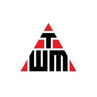 twm driehoek brief logo ontwerp met driehoekige vorm. twm driehoek logo ontwerp monogram. twm driehoek vector logo sjabloon met rode kleur. twm driehoekig logo eenvoudig, elegant en luxueus logo.