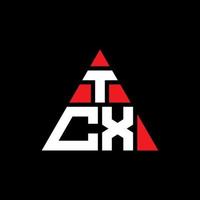 tcx driehoek brief logo ontwerp met driehoekige vorm. tcx driehoek logo ontwerp monogram. tcx driehoek vector logo sjabloon met rode kleur. tcx driehoekig logo eenvoudig, elegant en luxueus logo.