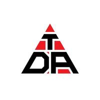 tda driehoek brief logo ontwerp met driehoekige vorm. tda driehoek logo ontwerp monogram. tda driehoek vector logo sjabloon met rode kleur. tda driehoekig logo eenvoudig, elegant en luxueus logo.