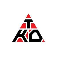 tko driehoek brief logo ontwerp met driehoekige vorm. tko driehoek logo ontwerp monogram. tko driehoek vector logo sjabloon met rode kleur. tko driehoekig logo eenvoudig, elegant en luxueus logo.