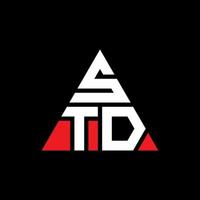 std driehoek brief logo ontwerp met driehoekige vorm. std driehoek logo ontwerp monogram. std driehoek vector logo sjabloon met rode kleur. std driehoekig logo eenvoudig, elegant en luxueus logo.