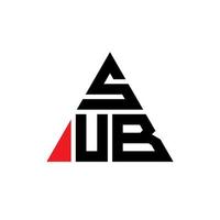 subdriehoek letter logo-ontwerp met driehoekige vorm. sub driehoek logo ontwerp monogram. sub driehoek vector logo sjabloon met rode kleur. sub driehoekig logo eenvoudig, elegant en luxueus logo.