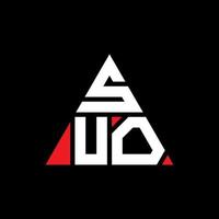 suo driehoek brief logo ontwerp met driehoekige vorm. suo driehoek logo ontwerp monogram. suo driehoek vector logo sjabloon met rode kleur. suo driehoekig logo eenvoudig, elegant en luxueus logo.