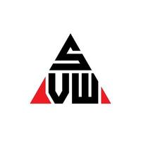 SVW driehoek brief logo ontwerp met driehoekige vorm. svw driehoek logo ontwerp monogram. SVw driehoek vector logo sjabloon met rode kleur. svw driehoekig logo eenvoudig, elegant en luxueus logo.