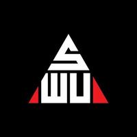 swu driehoek brief logo ontwerp met driehoekige vorm. swu driehoek logo ontwerp monogram. swu driehoek vector logo sjabloon met rode kleur. swu driehoekig logo eenvoudig, elegant en luxueus logo.