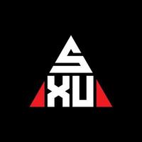 sxu driehoek brief logo ontwerp met driehoekige vorm. sxu driehoek logo ontwerp monogram. sxu driehoek vector logo sjabloon met rode kleur. sxu driehoekig logo eenvoudig, elegant en luxueus logo.