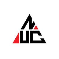 nuc driehoek brief logo ontwerp met driehoekige vorm. nuc driehoek logo ontwerp monogram. nuc driehoek vector logo sjabloon met rode kleur. nuc driehoekig logo eenvoudig, elegant en luxueus logo.